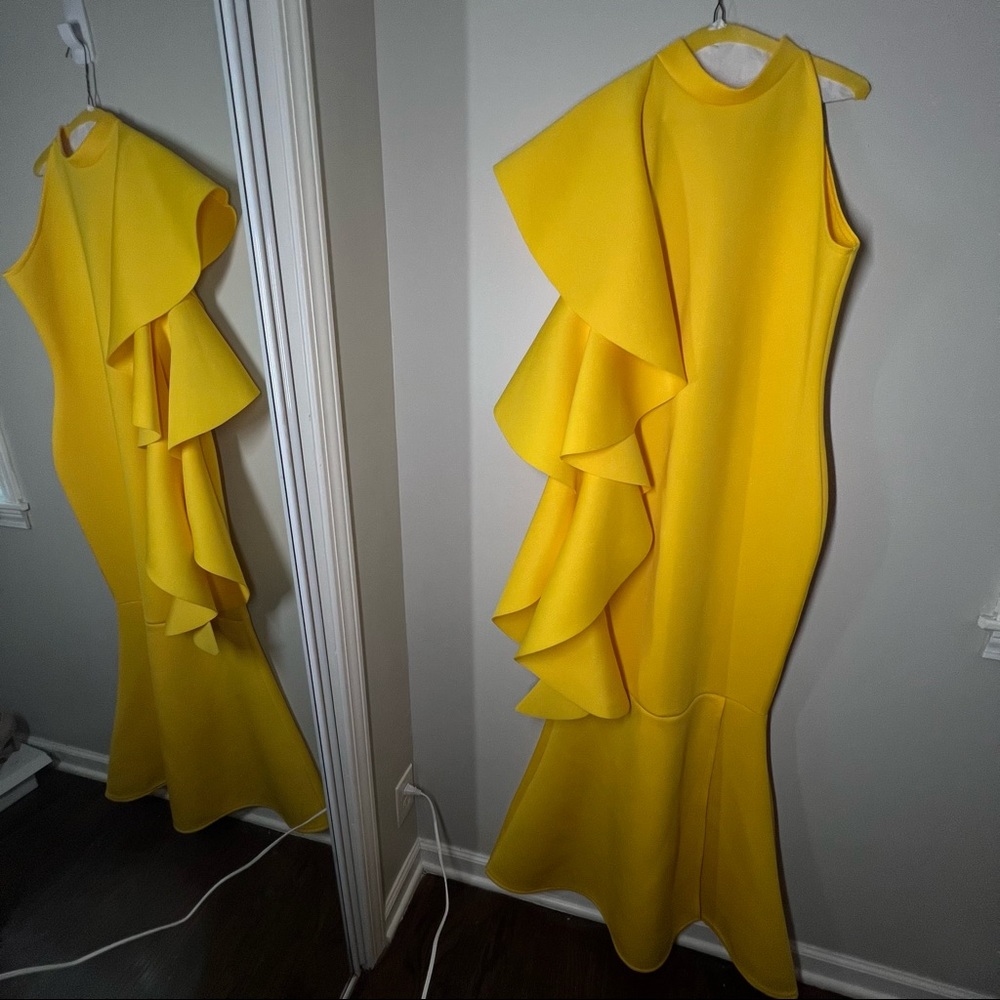 Plus size ruffle mermaid gown